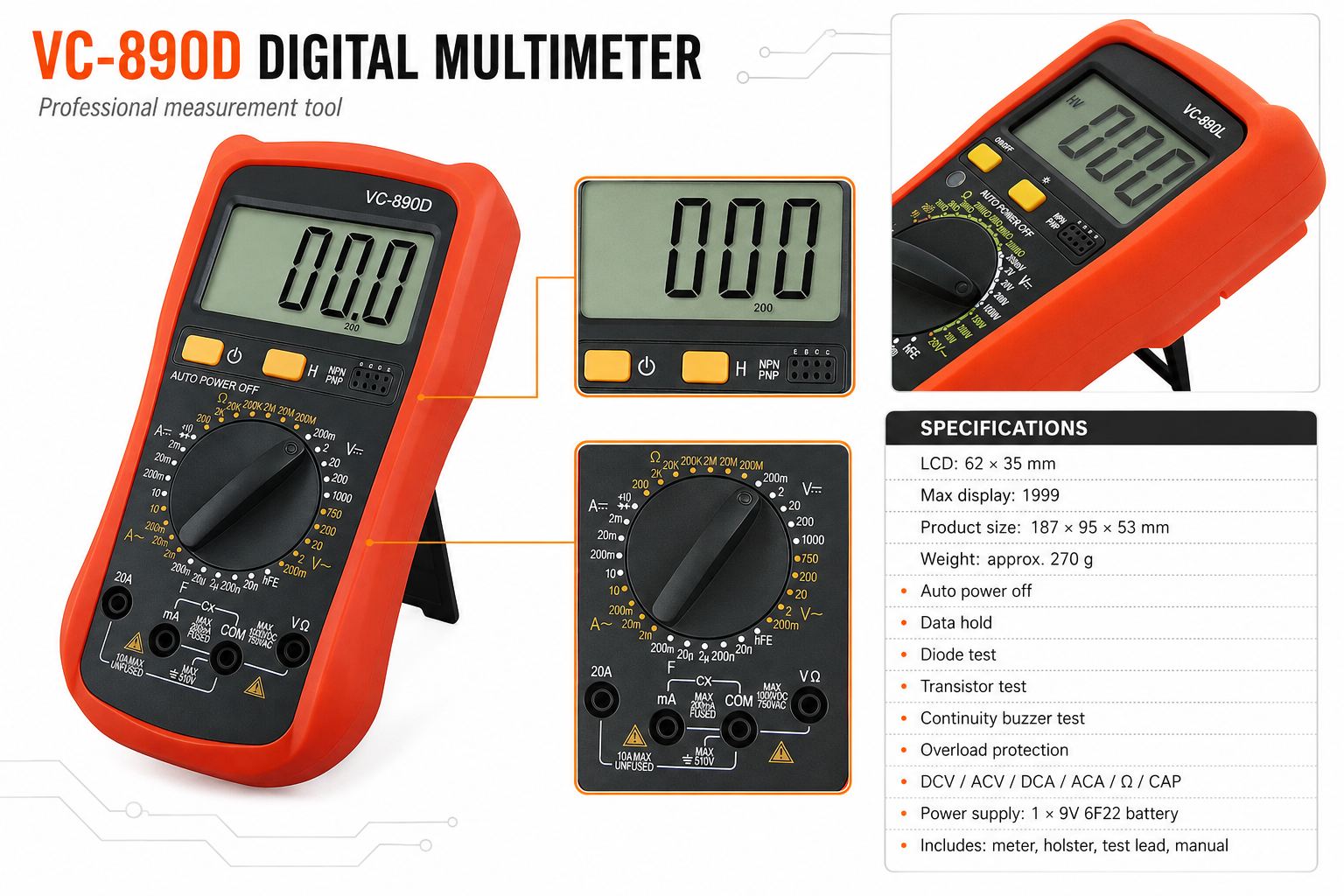 148_VC890D digital multimeter - Product details