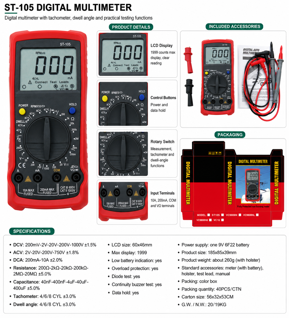 154_ST105 digital multimeter - Product details