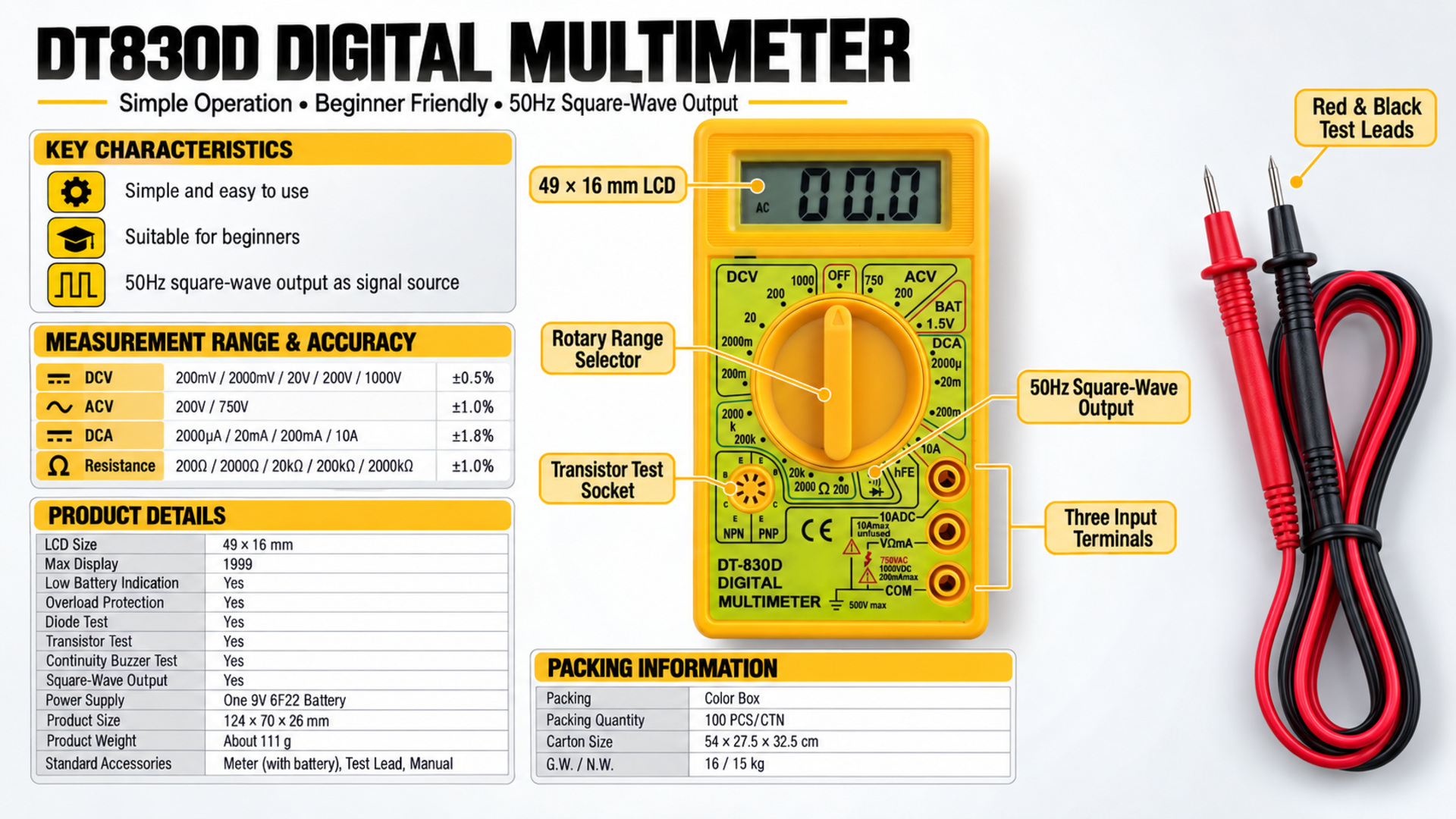DT830D - Product details