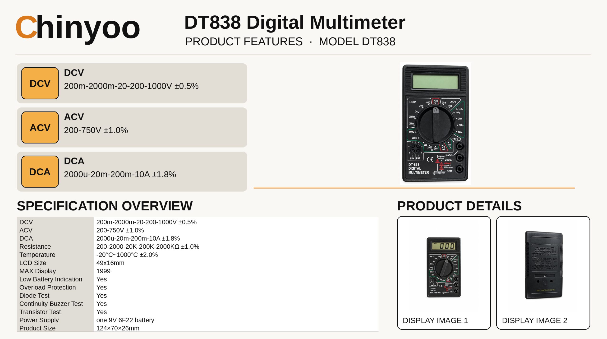 DT838 - Product details