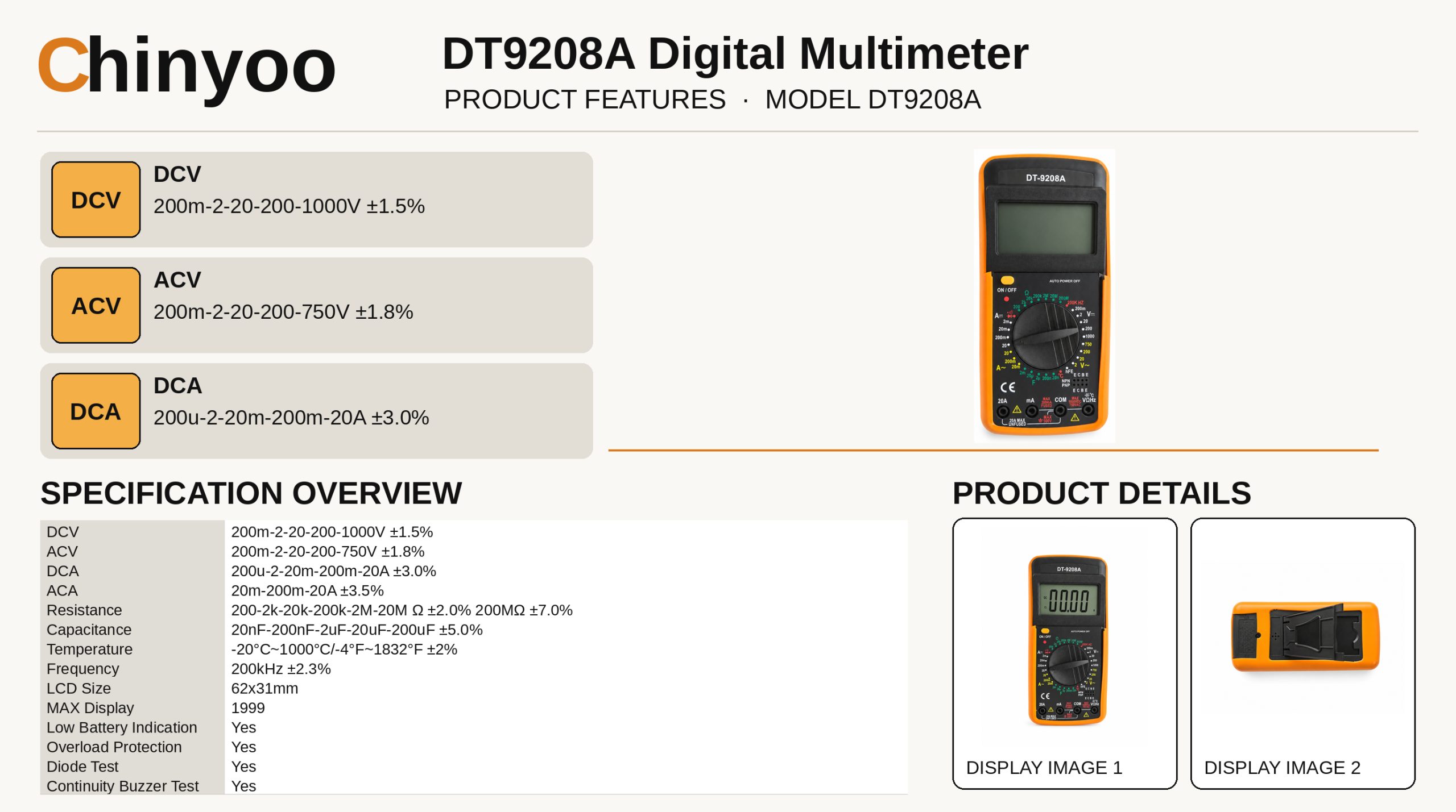 DT9208A - Product details