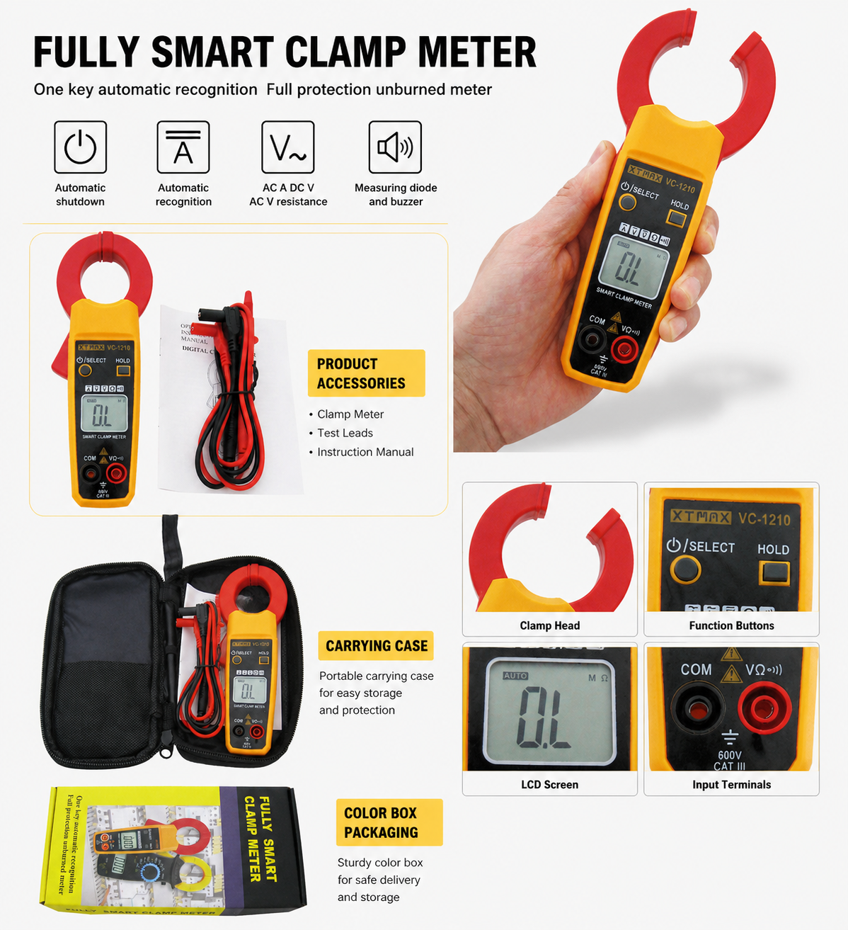 VC1210 digital clamp meter - Product details