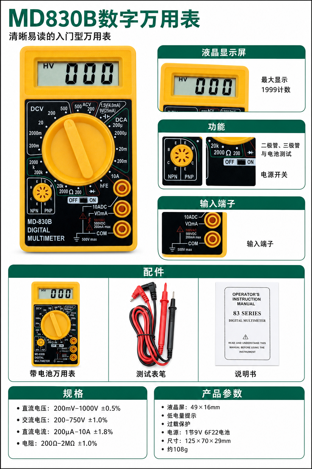 MD830 - Product details
