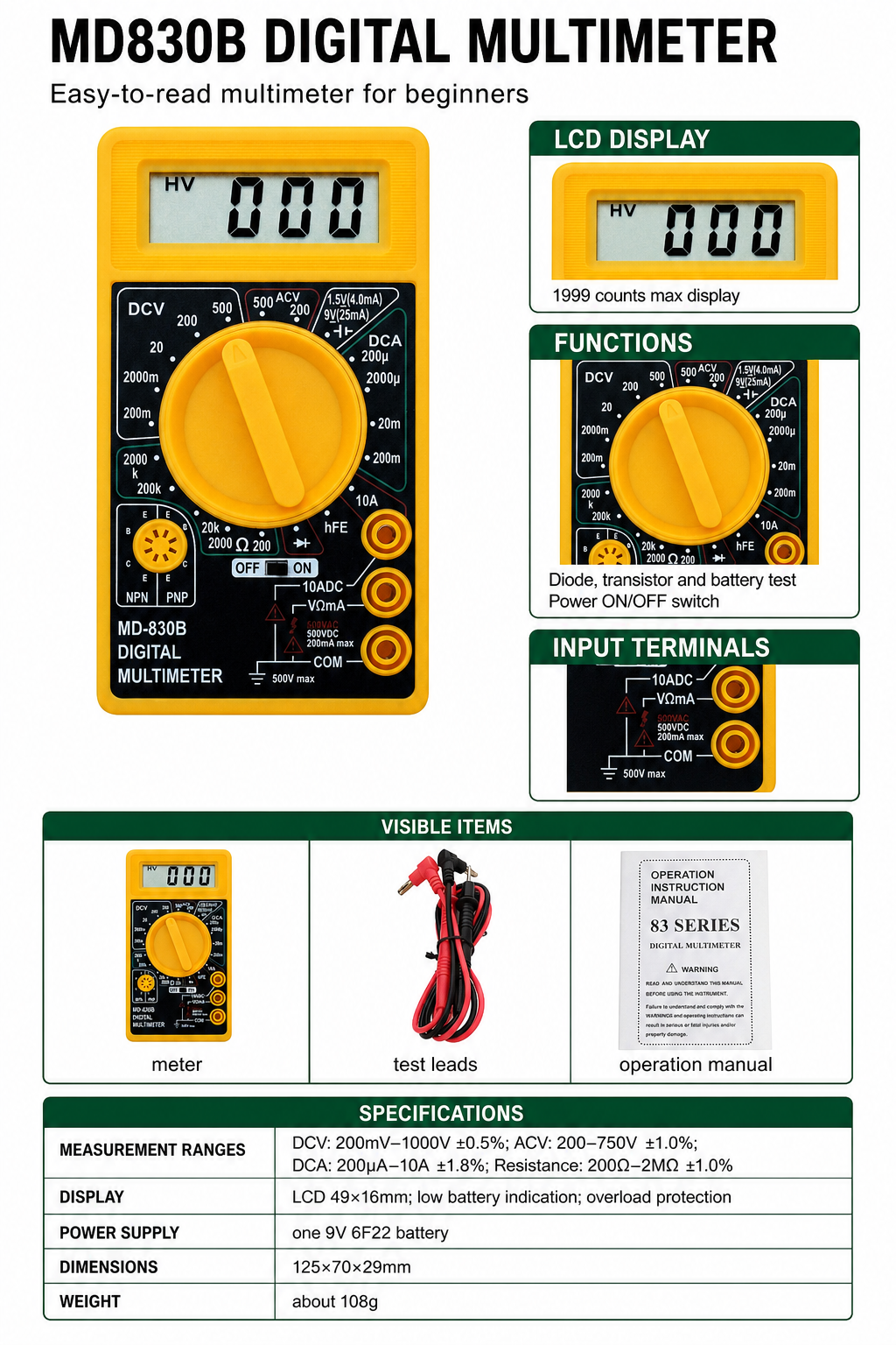 MD830 - Product details