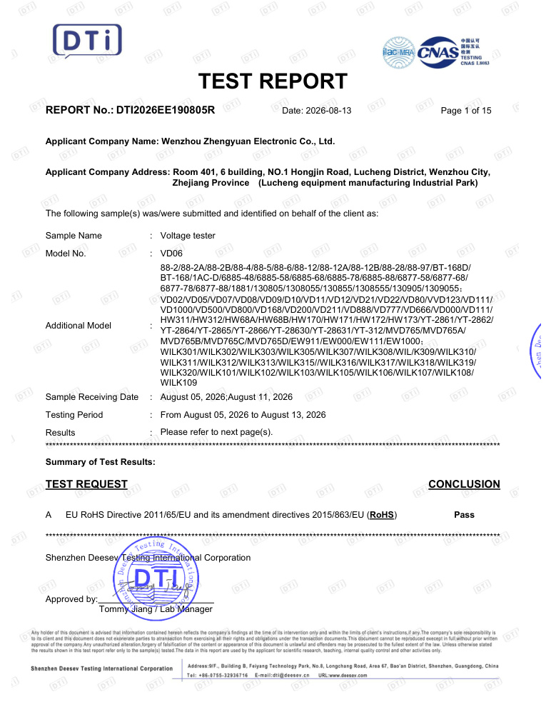 RoHS Test Report — DTI EE190805R