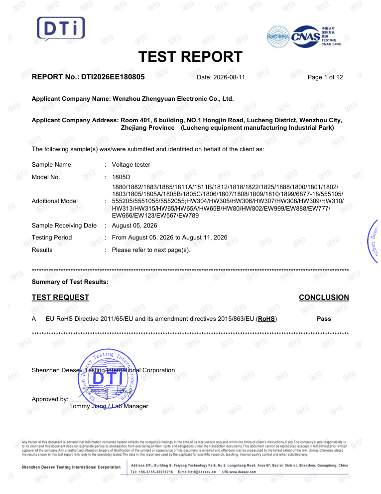 RoHS Test Report — DTI EE180805